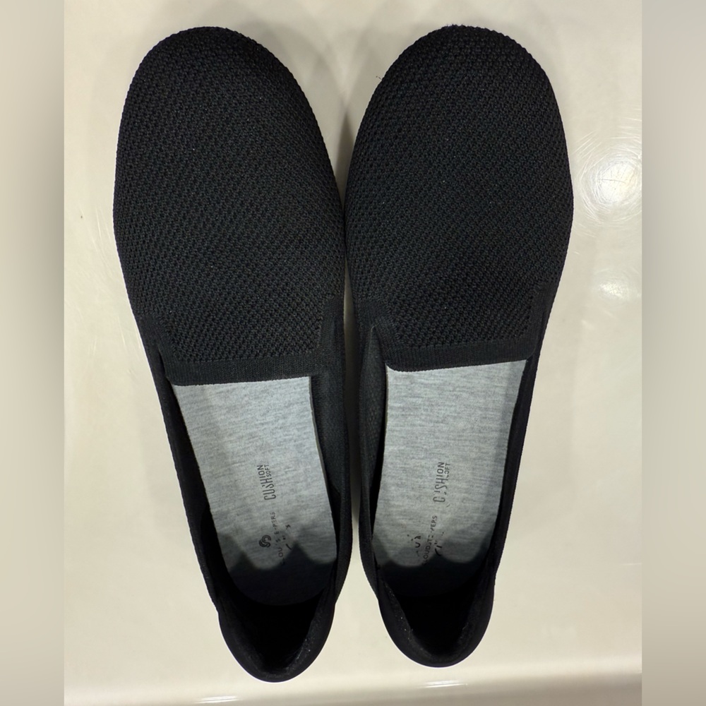 Clarks Black Cushion Soft Loafers Cloud Steppers